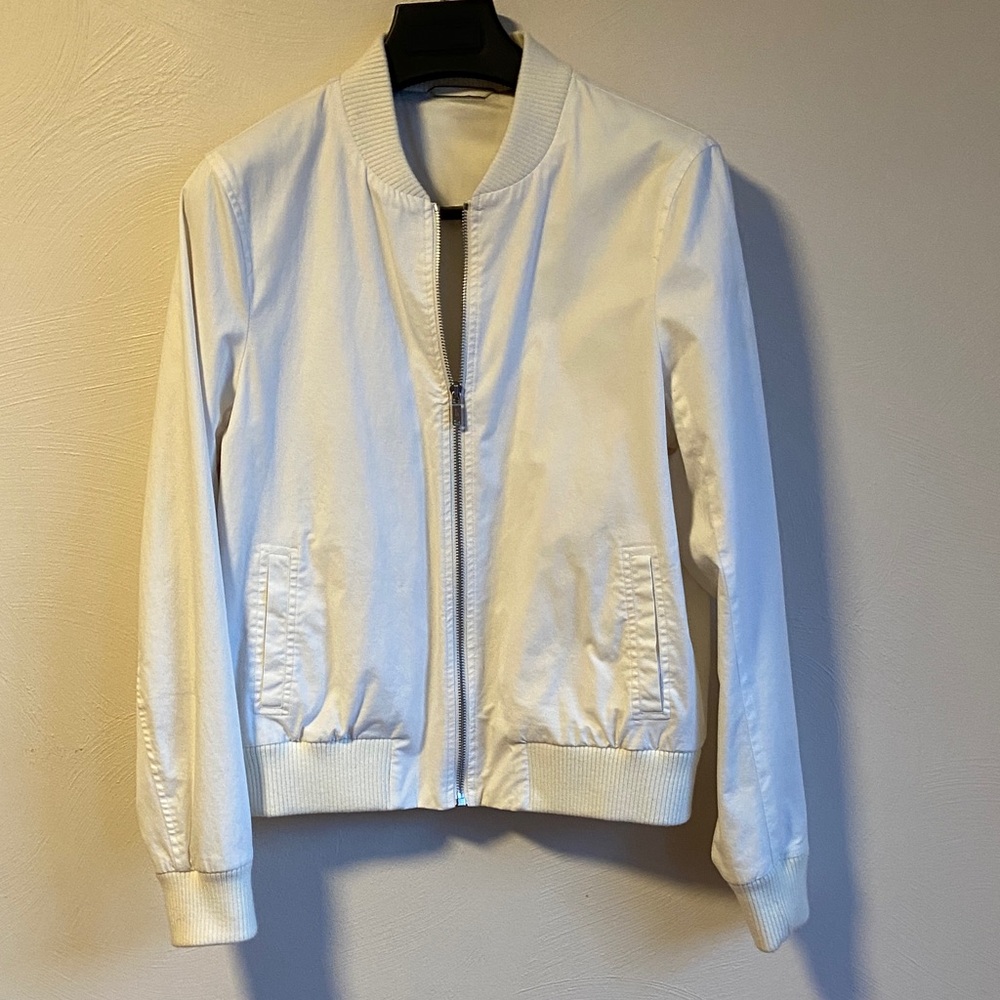 Women's White Bomber Jacket L